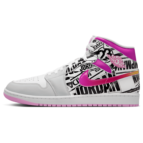 1 Mid SE Off White/Fire Pink/University Red - View 2