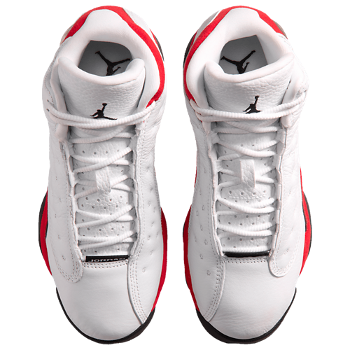 Boys' Grade School Retro 13 White/Black/True Red - View 4