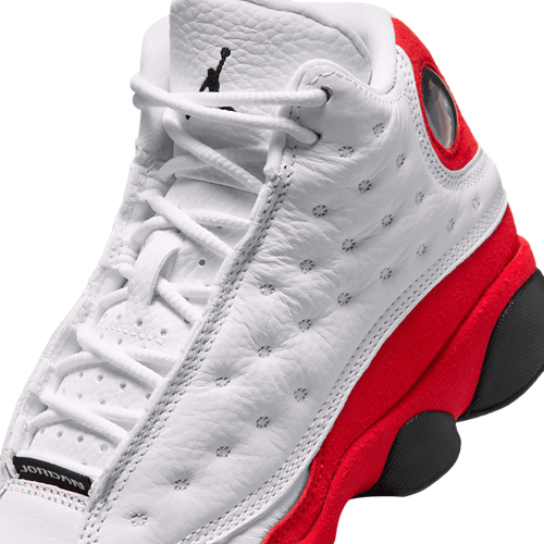 Boys' Grade School Retro 13 White/Black/True Red - View 7