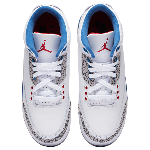 Boys' Grade School Retro 3 White/Varsity Red/True Blue - View 5