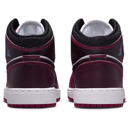 Girls' Grade School AJ 1 Mid Black/Pink/White - View 3