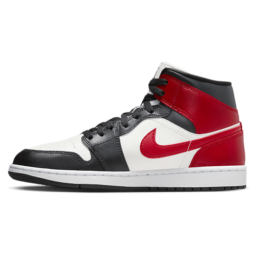 AJ 1 Mid White/Red/Black - View 2