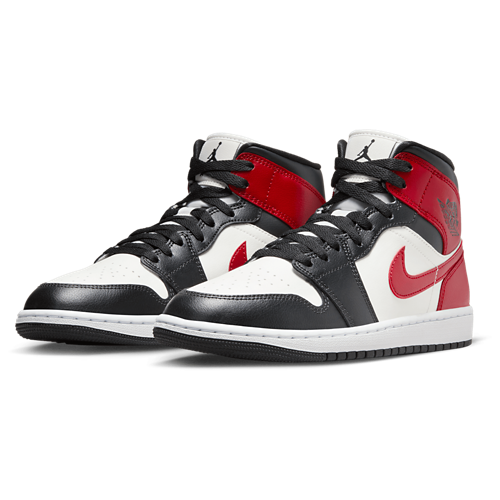 AJ 1 Mid White/Red/Black - View 6