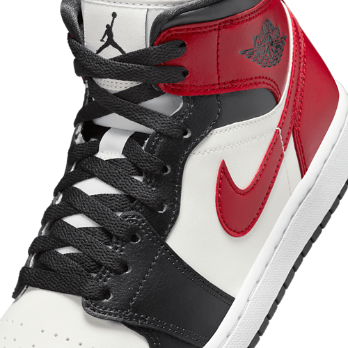 AJ 1 Mid White/Red/Black - View 7