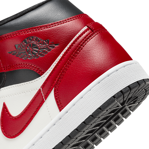 AJ 1 Mid White/Red/Black - View 8