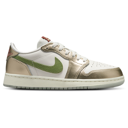 Boys' Grade School Retro 1 Low OG Sail/Metallic Gold/Cedar - View 1