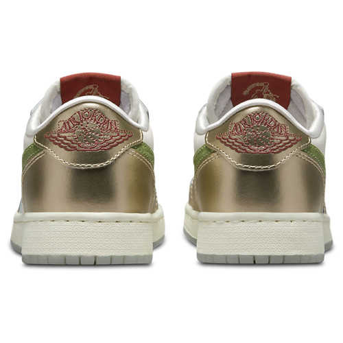 Boys' Grade School Retro 1 Low OG Sail/Metallic Gold/Cedar - View 3