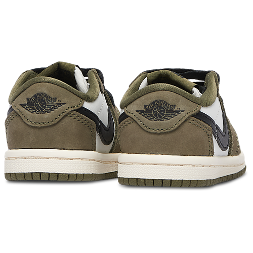 Boys' Toddler AJ 1 Retro Low OG Black/Summit White/Medium Olive - View 3