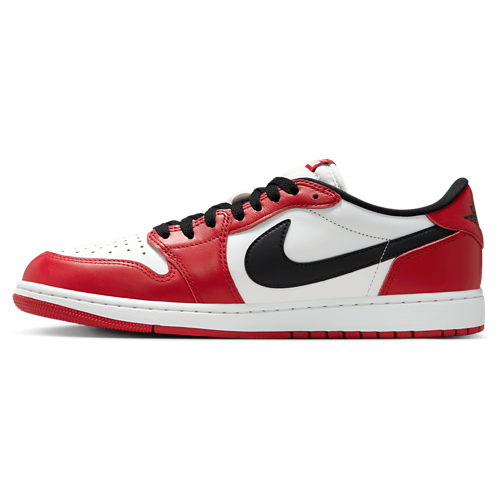 Men's AJ 1 Retro Low OG White/Red/Black - View 2