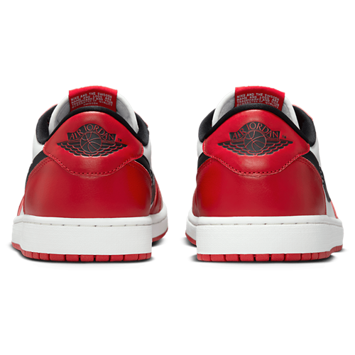 Men's AJ 1 Retro Low OG White/Red/Black - View 3