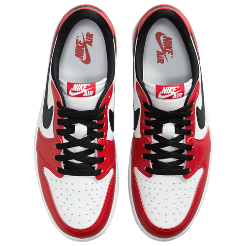Men's AJ 1 Retro Low OG White/Red/Black - View 4