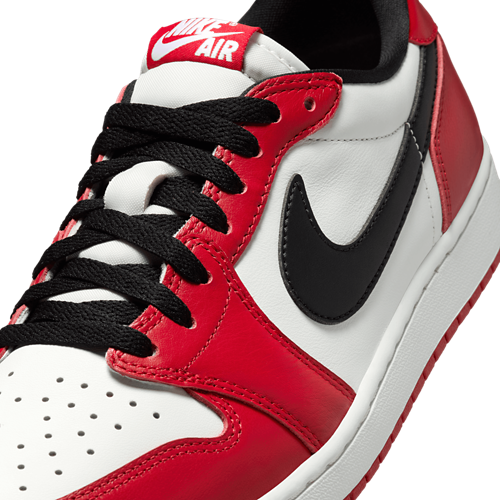 Men's AJ 1 Retro Low OG White/Red/Black - View 7