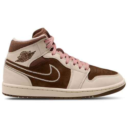 Women's 1 Mid SE V2 Cacao Wow/Pearl White/Rust Pink - View 1