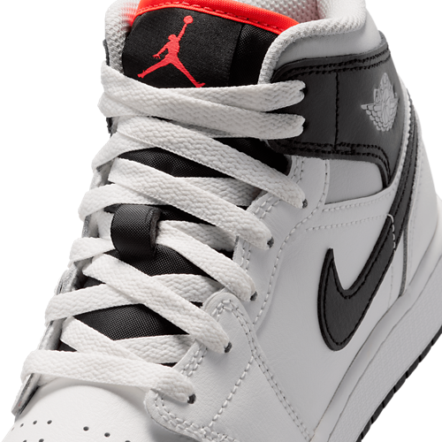Boys' Grade School AJ 1 Mid Summit White/Black/Infrared - View 7