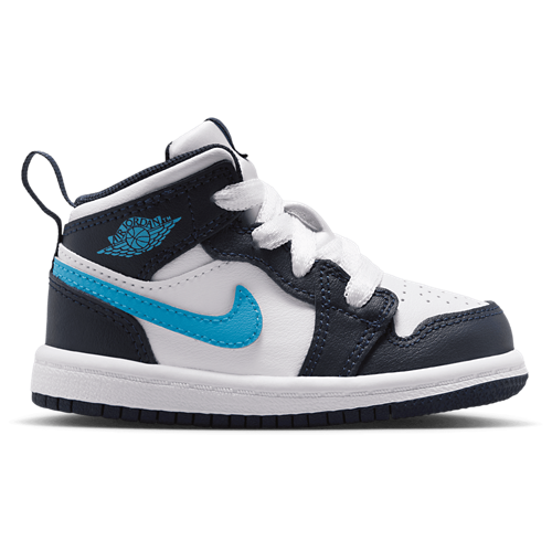 Boys' Toddler AJ 1 Mid Obsidian/Dark Powder Blue/White - View 1