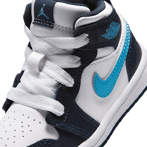 Boys' Toddler AJ 1 Mid Obsidian/Dark Powder Blue/White - View 7
