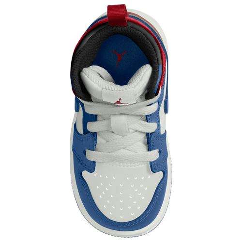 Girls' Toddler AJ 1 Mid True Blue/Varsity Red/Summit White - View 3