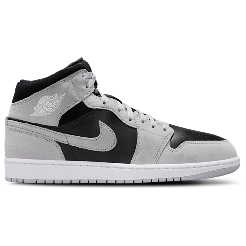 Men's AJ 1 Mid Lt Smoke Gray/White/Black - View 1