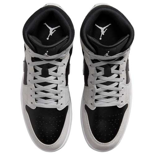 Men's AJ 1 Mid Lt Smoke Gray/White/Black - View 4