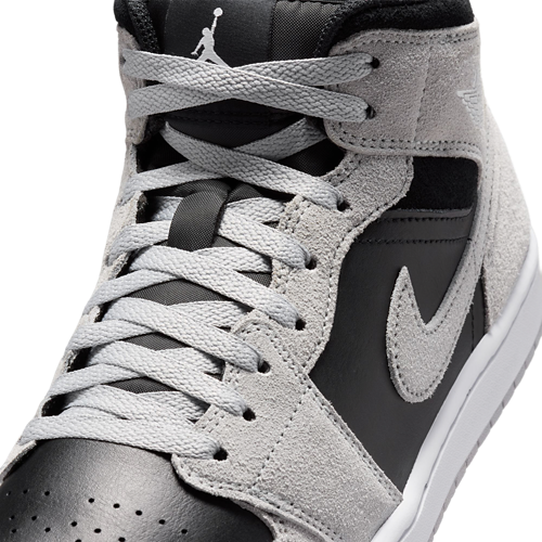 Men's AJ 1 Mid Lt Smoke Gray/White/Black - View 6