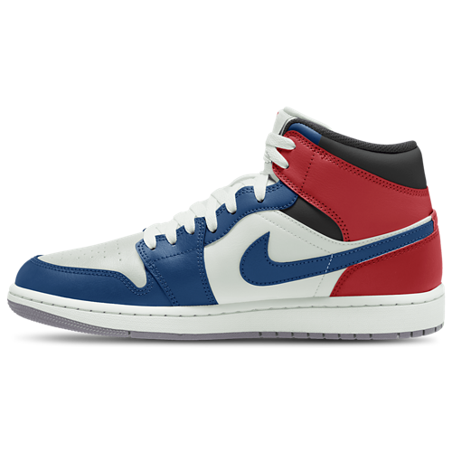 Men's AJ 1 Mid True Blue/Red/Summit White - View 2