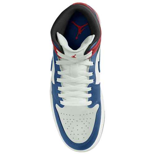 Men's AJ 1 Mid True Blue/Red/Summit White - View 3