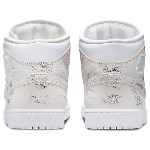 Men's AJ 1 Mid SE White/Silver/White - View 3