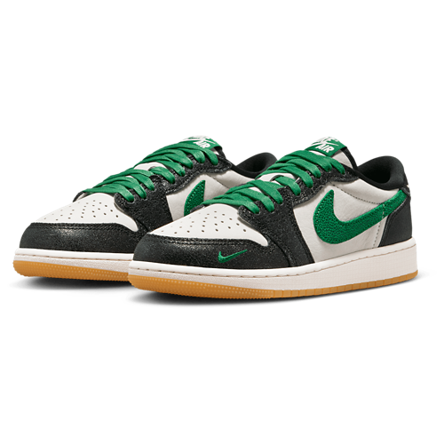 Boys' Grade School AJ 1 Retro Low OG Phantom/Green/Black - View 6