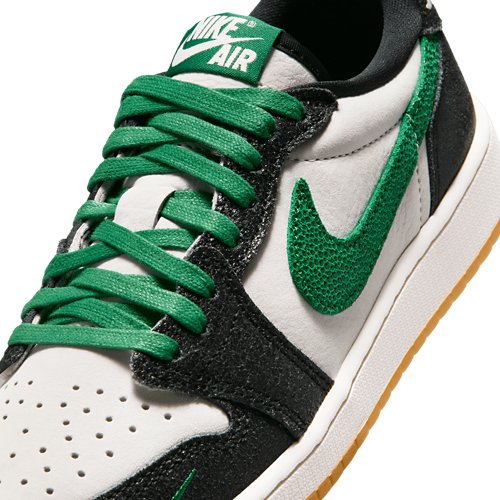 Boys' Grade School AJ 1 Retro Low OG Phantom/Green/Black - View 7