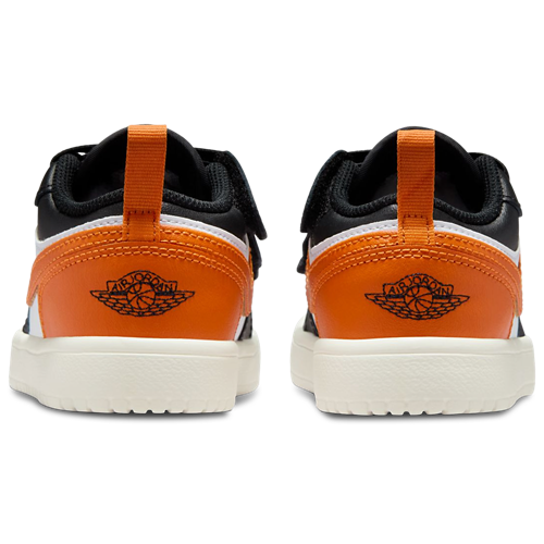 Boys' Preschool AJ 1 Low Black/Orange - View 3