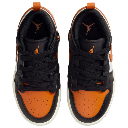 Boys' Preschool AJ 1 Low Black/Orange - View 4