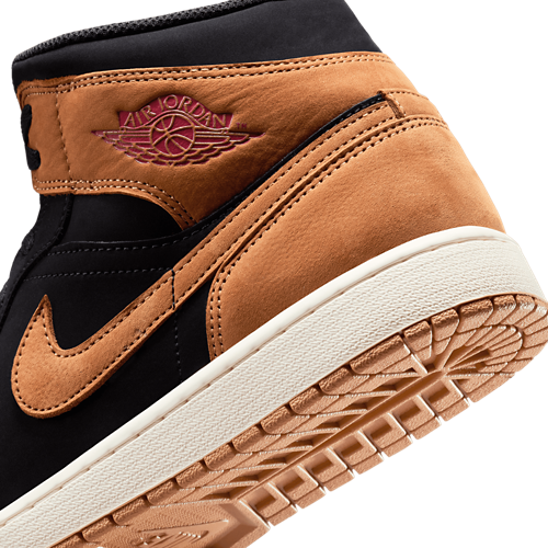 Men's 1 Mid SE Flax/Black/Varsity Red - View 8