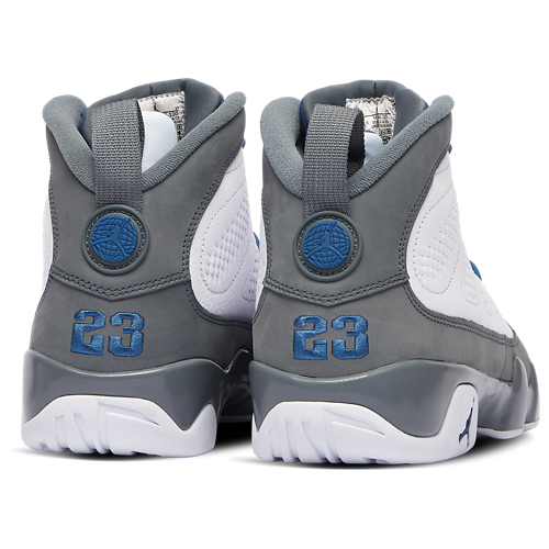 Men's Retro 9 White/Flint Grey/French Blue - View 3