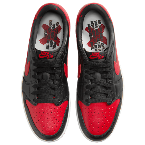 Men's AJ 1 Retro Low OG 2 Black/Black/Varsity Red - View 4