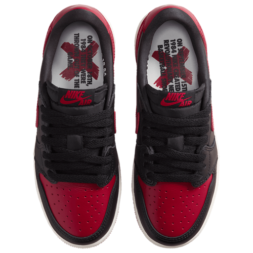 Boys' Grade School AJ 1 Retro Low OG Black/Red/White - View 4