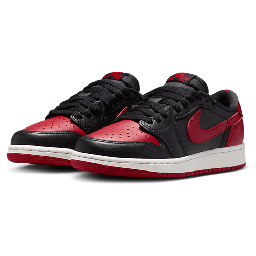 Boys' Grade School AJ 1 Retro Low OG Black/Red/White - View 6