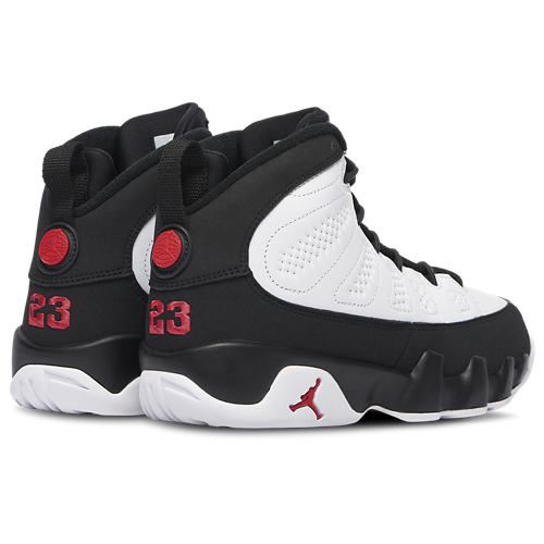 Boys' Grade School Retro 9 White/Black/Red - View 3
